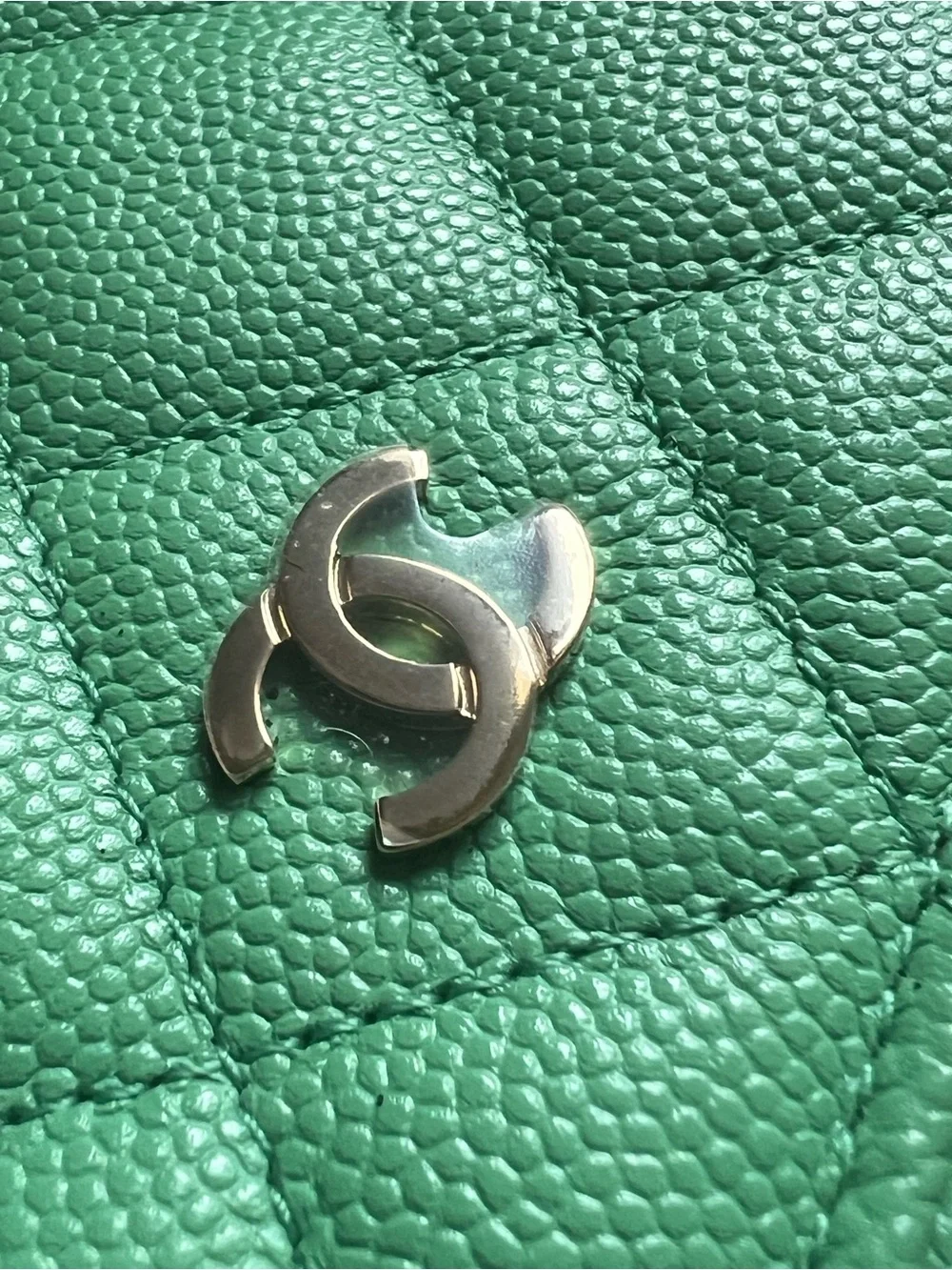 💚💚Chanel Caviar Green WOC Wallet On Chain